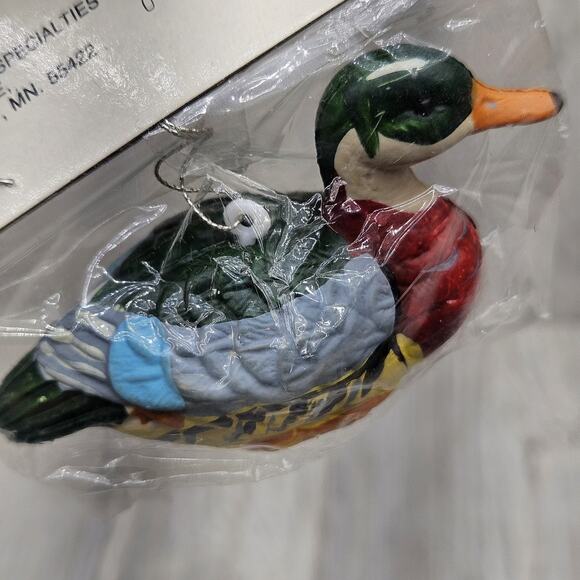 Vintage 1986 Duck Ornament Pair Hand Painted Christmas Decoration‎ Seasonal Lot - Picture 4 of 6